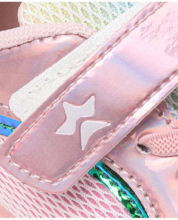Cute Walk by Babyhug Holographic Sneakers with Velcro Closure - Pink