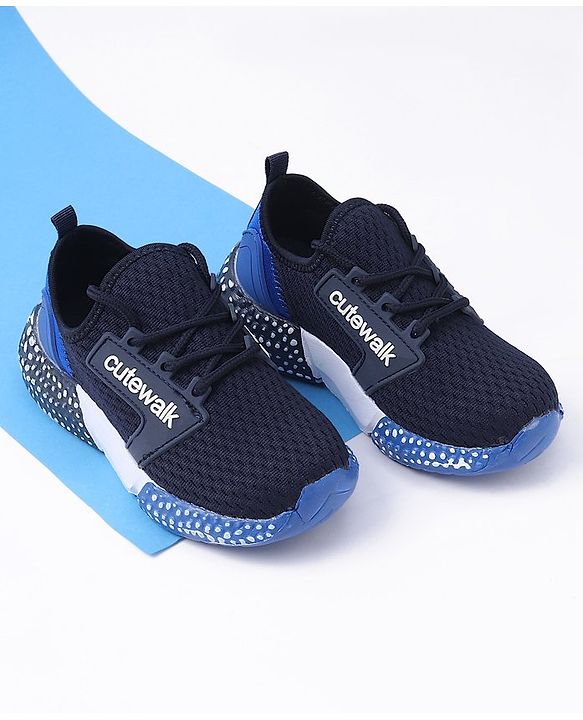 Cute Walk by Babyhug Sneakers - Black & Blue