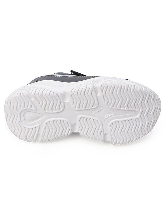 Cute Walk by Babyhug Color Block Sneakers with Velcro Closure - Dark Grey