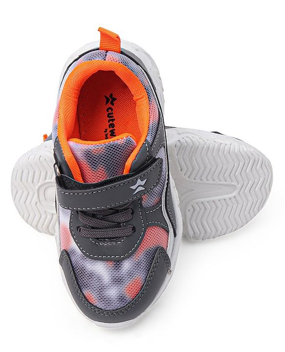 Cute Walk by Babyhug Color Block Sneakers with Velcro Closure - Dark Grey