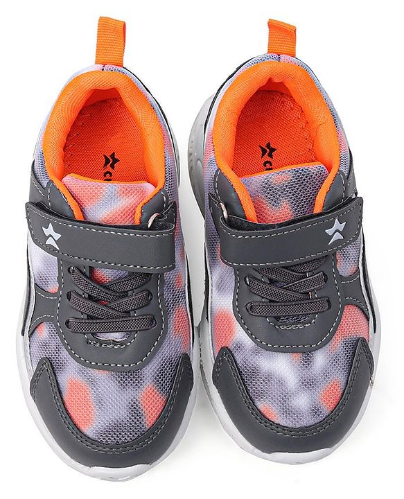 Cute Walk by Babyhug Color Block Sneakers with Velcro Closure - Dark Grey