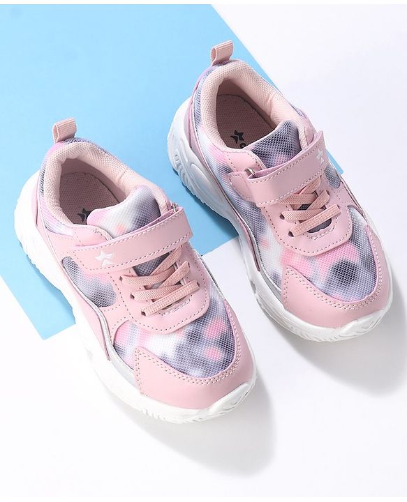 Cute Walk by Babyhug Color Block Sneakers with Velcro Closure - Pink