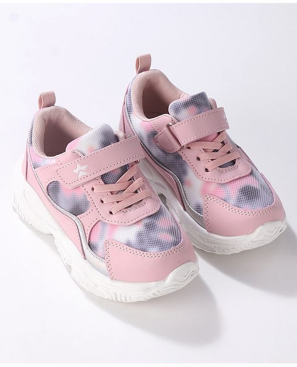 Cute Walk by Babyhug Color Block Sneakers with Velcro Closure - Pink