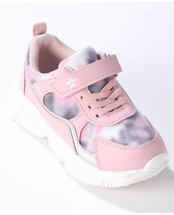 Cute Walk by Babyhug Color Block Sneakers with Velcro Closure - Pink