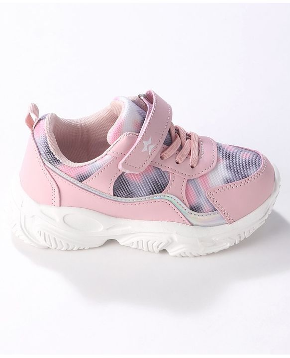 Cute Walk by Babyhug Color Block Sneakers with Velcro Closure - Pink