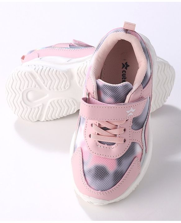 Cute Walk by Babyhug Color Block Sneakers with Velcro Closure - Pink