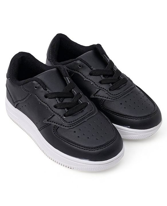 Cute Walk by Babyhug Solid Sneaker Shoes with Lace Up Closure - Black