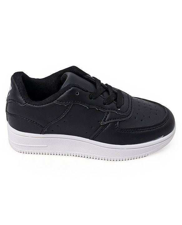 Cute Walk by Babyhug Solid Sneaker Shoes with Lace Up Closure - Black