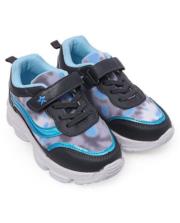 Cute Walk by Babyhug Velcro Closure Sneakers Tie Dye Pattern - Grey & Blue