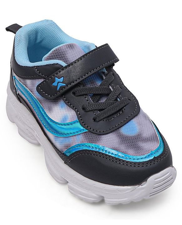 Cute Walk by Babyhug Velcro Closure Sneakers Tie Dye Pattern - Grey & Blue