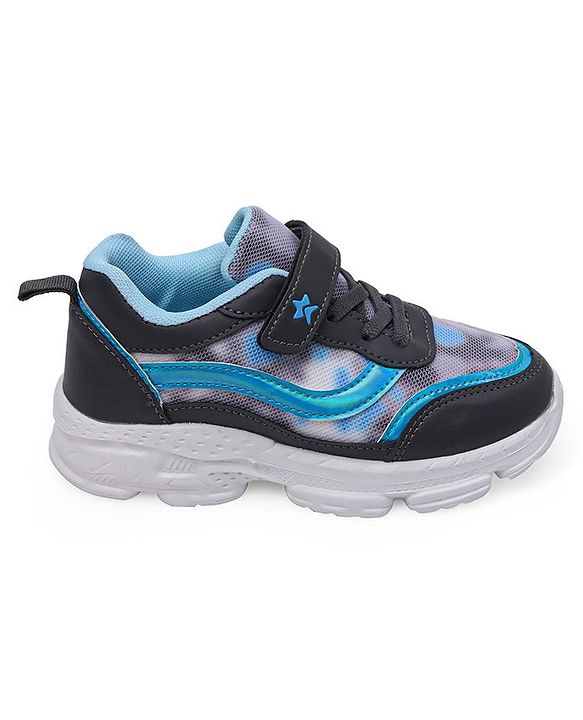 Cute Walk by Babyhug Velcro Closure Sneakers Tie Dye Pattern - Grey & Blue