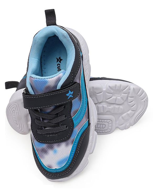 Cute Walk by Babyhug Velcro Closure Sneakers Tie Dye Pattern - Grey & Blue