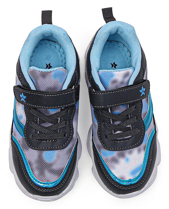 Cute Walk by Babyhug Velcro Closure Sneakers Tie Dye Pattern - Grey & Blue