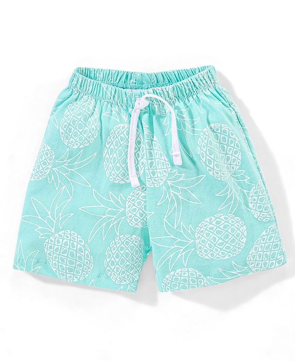 Babyhug Cotton  Mid Thigh Length Shorts Striped Pack of 3 - Blue
