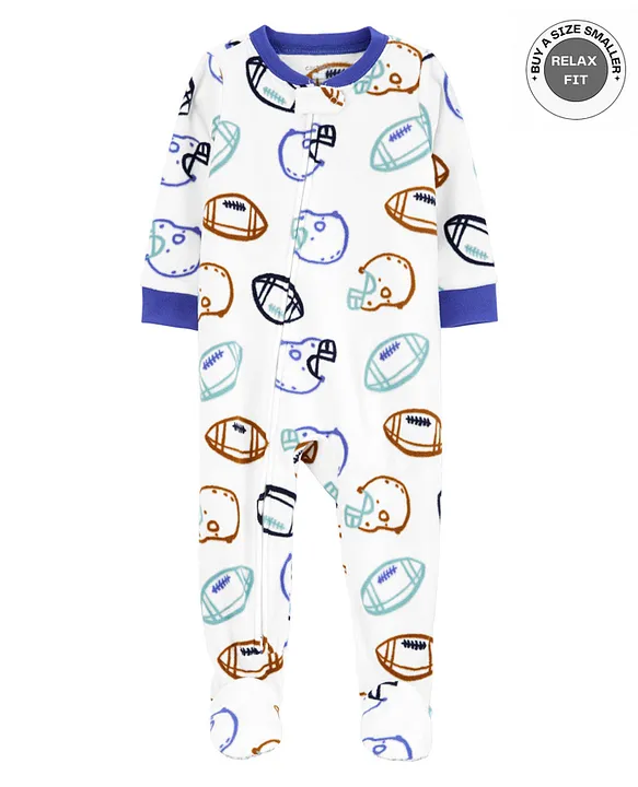 Carter s 1 Piece Football Fleece Footie Pajamas