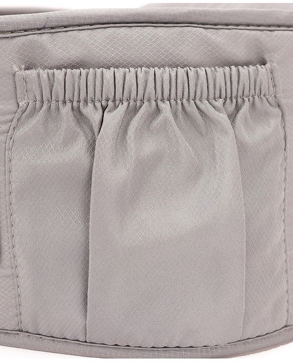 Babyhug Imperial 5-in-1 Baby Carrier with Hip Seat: Front, back & hip carrying positions, Adjustable head support, Padded straps, Breathable fabric, Pressure-relieving waist belt, Side storage pockets, Supports up to 15kg- Grey