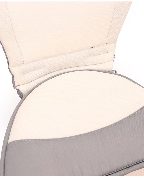 Babyhug Imperial 5-in-1 Baby Carrier with Hip Seat: Front, back & hip carrying positions, Adjustable head support, Padded straps, Breathable fabric, Pressure-relieving waist belt, Side storage pockets, Supports up to 15kg- Grey