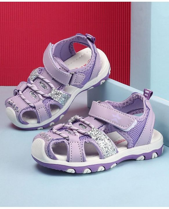 Cute Walk by Babyhug Velcro Closure Sandals - Purple