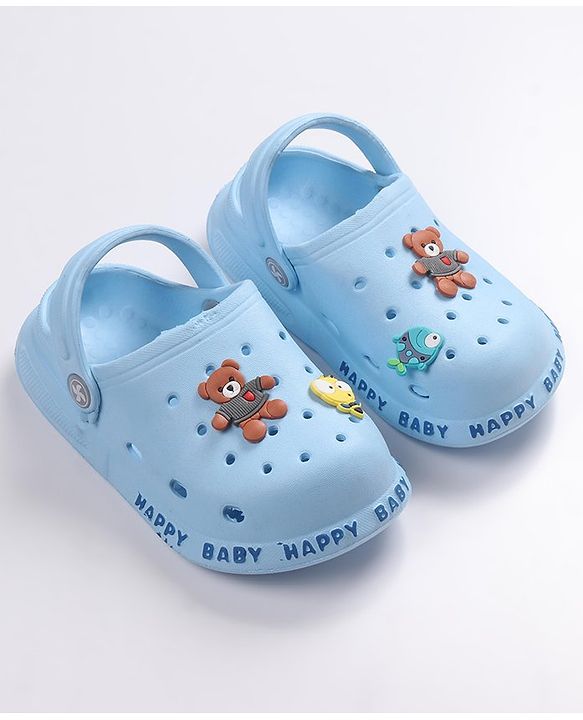 Cute Walk by Babyhug Space Applique Clogs with Back Strap - Blue