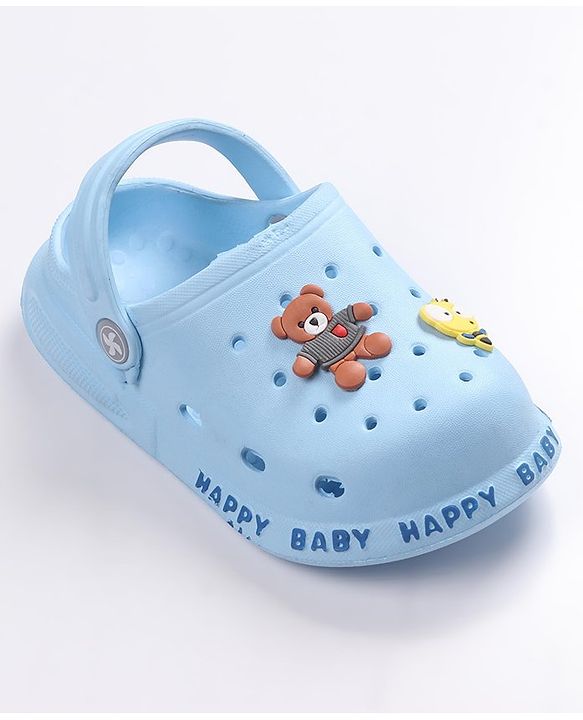 Cute Walk by Babyhug Space Applique Clogs with Back Strap - Blue