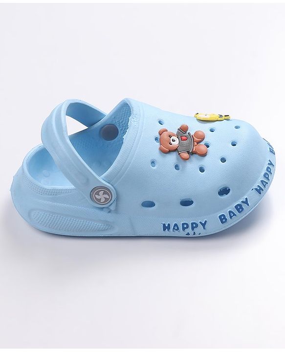 Cute Walk by Babyhug Space Applique Clogs with Back Strap - Blue