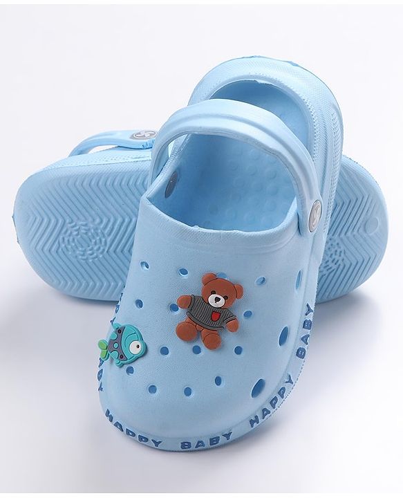 Cute Walk by Babyhug Space Applique Clogs with Back Strap - Blue