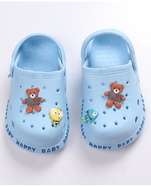 Cute Walk by Babyhug Space Applique Clogs with Back Strap - Blue