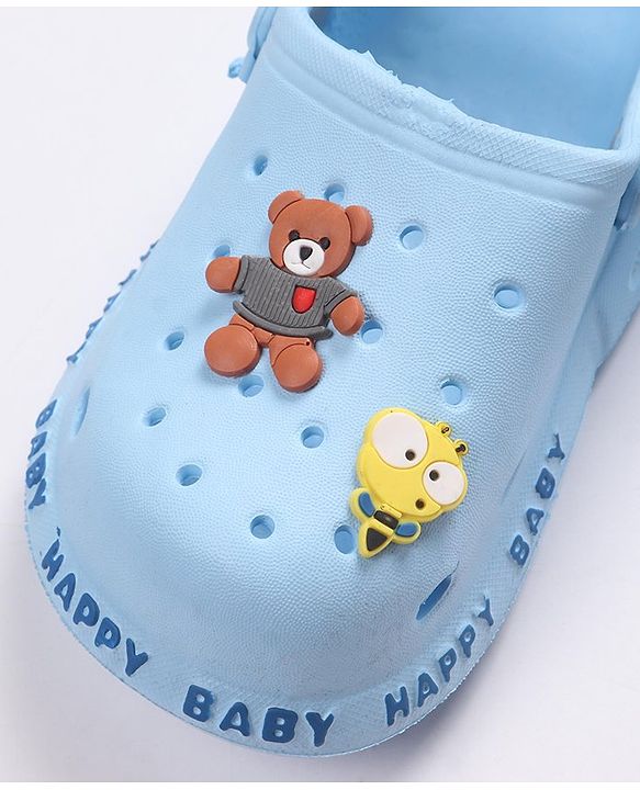 Cute Walk by Babyhug Space Applique Clogs with Back Strap - Blue