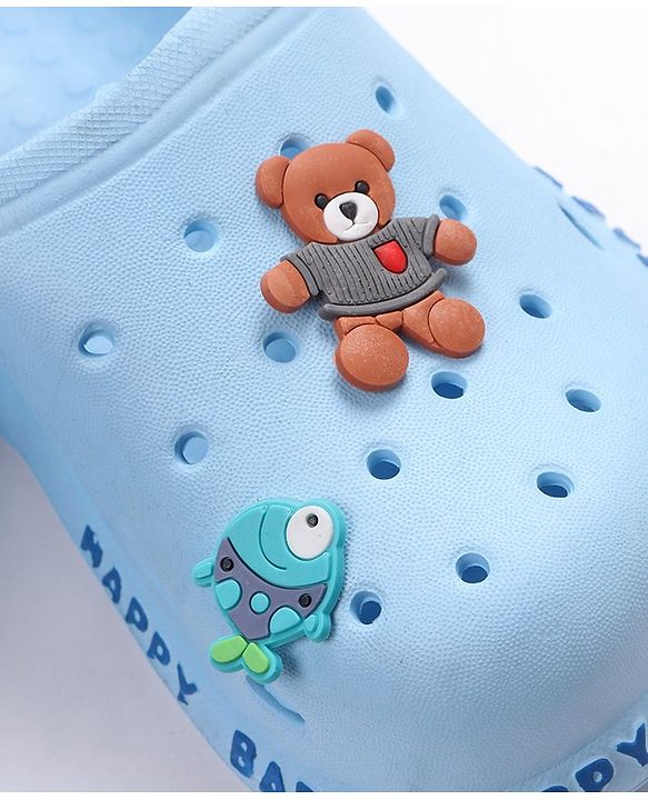 Cute Walk by Babyhug Space Applique Clogs with Back Strap - Blue