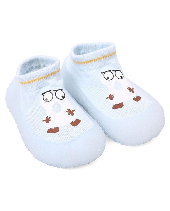 Cute Walk by Babyhug Cartoon Print Sock Shoes - Blue