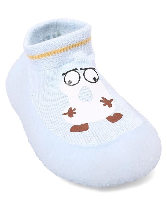 Cute Walk by Babyhug Cartoon Print Sock Shoes - Blue
