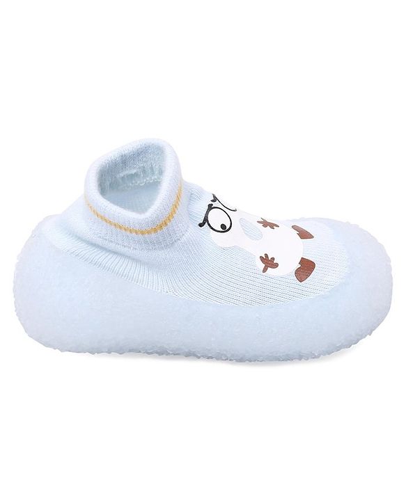 Cute Walk by Babyhug Cartoon Print Sock Shoes - Blue