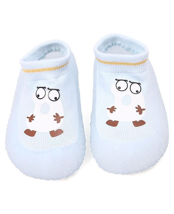 Cute Walk by Babyhug Cartoon Print Sock Shoes - Blue