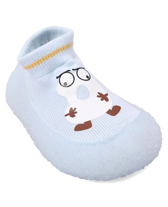 Cute Walk by Babyhug Cartoon Print Sock Shoes - Blue