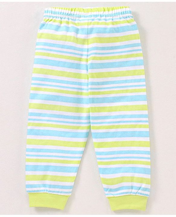 Babyhug Cotton Knit Full Sleeves Night Suit Sloth Print - Green