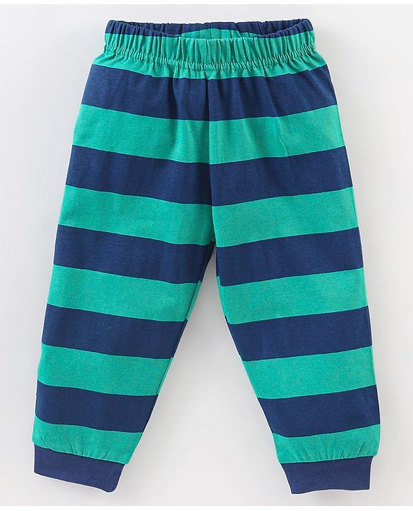 Babyhug Cotton Knit Full Sleeves Night Suit Sheep Print - Green