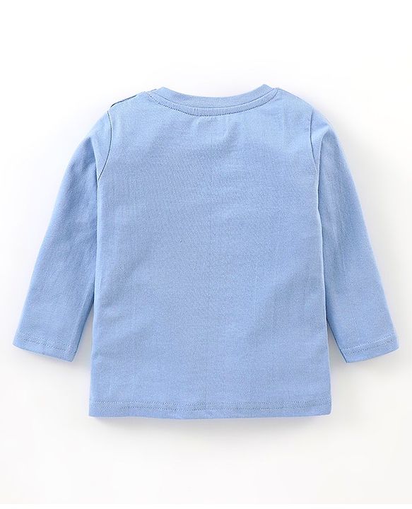 Babyhug Cotton Knit Full Sleeves Night Suit Plane Print - Blue