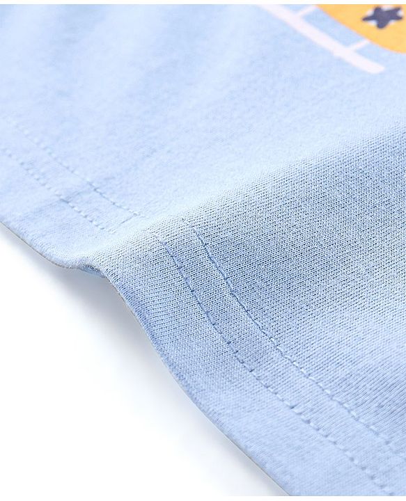Babyhug Cotton Knit Full Sleeves Night Suit Plane Print - Blue