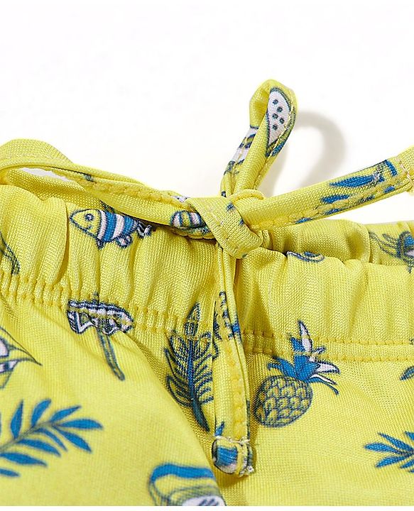 Babyhug Above Knee Length Beach Theme Swimming Trunk - Yellow