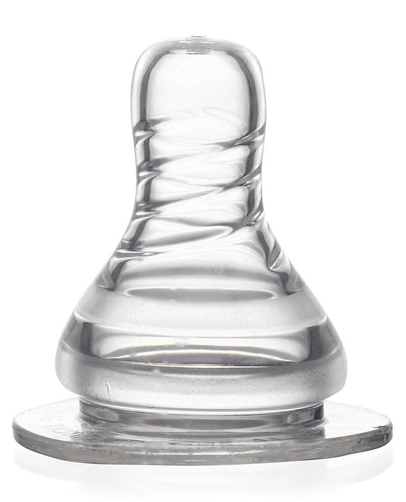 Babyhug Transparent Medium Flow 100% Silicone Nipple - Pack of 2