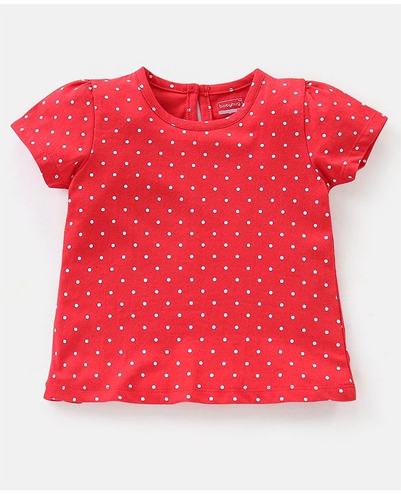 Babyhug 100% Cotton Half Sleeves T-Shirts Polka Dots Printed Pack of 3 - Pink & White