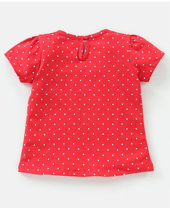 Babyhug 100% Cotton Half Sleeves T-Shirts Polka Dots Printed Pack of 3 - Pink & White