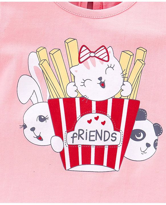 Babyhug 100% Cotton Half Sleeves T-Shirts Polka Dots Printed Pack of 3 - Pink & White