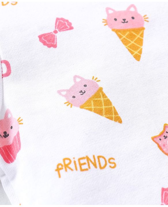 Babyhug 100% Cotton Half Sleeves T-Shirts Polka Dots Printed Pack of 3 - Pink & White