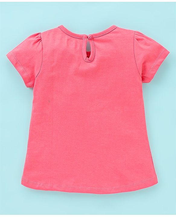 Babyhug 100% Cotton Half Sleeves Tee With Ice Cream & Hearts Graphics Pack of 3- Pink & Purple