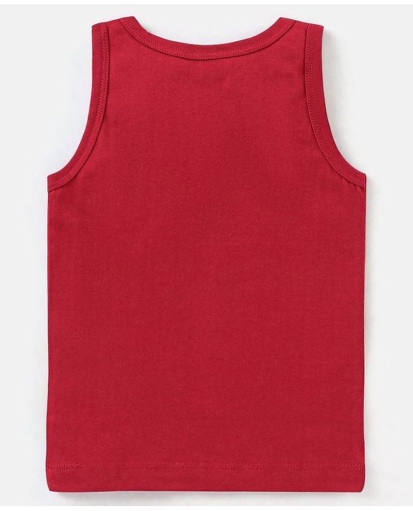 Babyhug 100% Cotton Sleeveless Solid & Stripe Sando Pack of 2 - Red