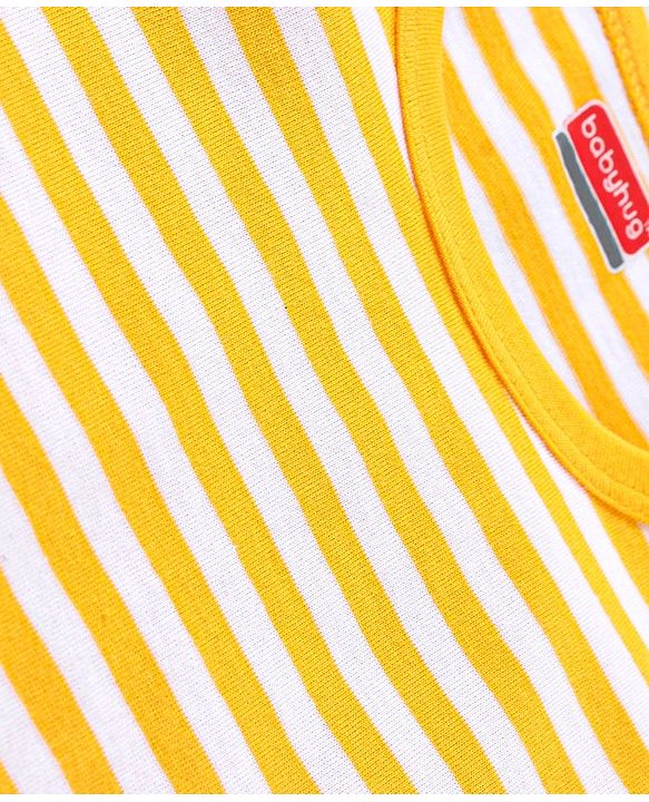 Babyhug 100% Cotton Sleeveless Sando Solid Pack of 2 - Yellow