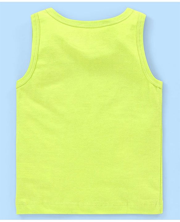 Babyhug 100% Cotton Sleeveless Solid & Stripe Sando Pack of 2 - Green