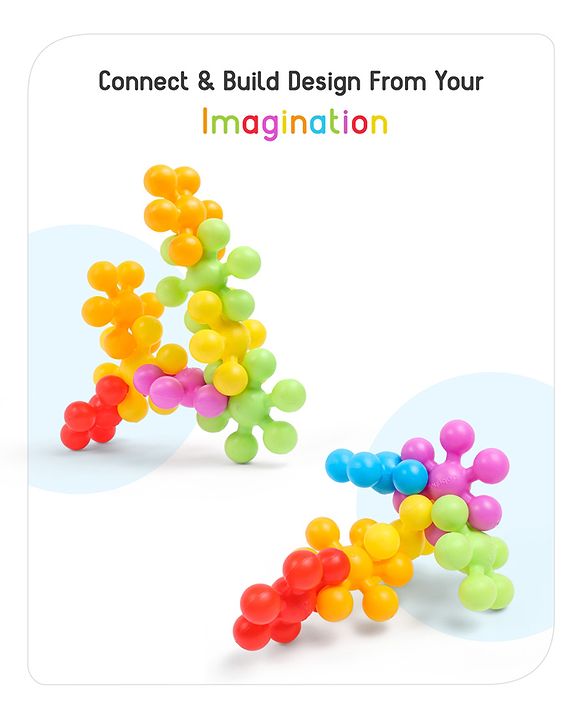 Babyhug Star Links 12 Pcs Colorful Toy| Interlocking Learning and Pre-School Educational Blocks| Improves Creativity And Construction Blocks For Kids| Promote Fine Motor Skills and Sensory Development| BIS Certified| 6 Months+