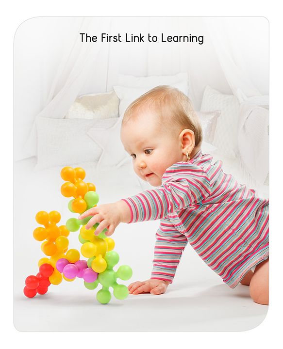 Babyhug Star Links 12 Pcs Colorful Toy| Interlocking Learning and Pre-School Educational Blocks| Improves Creativity And Construction Blocks For Kids| Promote Fine Motor Skills and Sensory Development| BIS Certified| 6 Months+